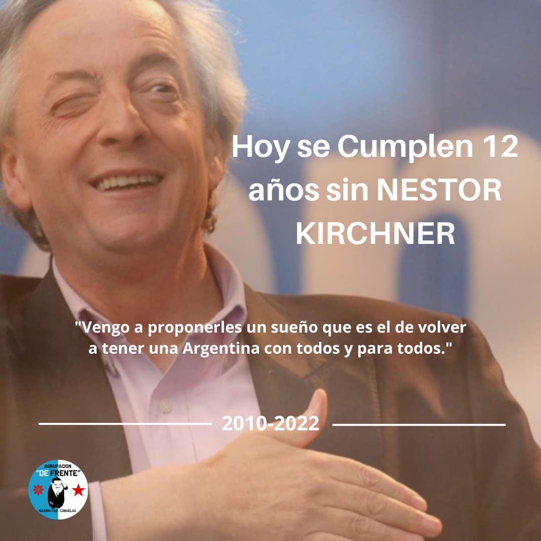 Hoy se cumplen 12 años sin Néstor Kirchner – Agrupación De Frente